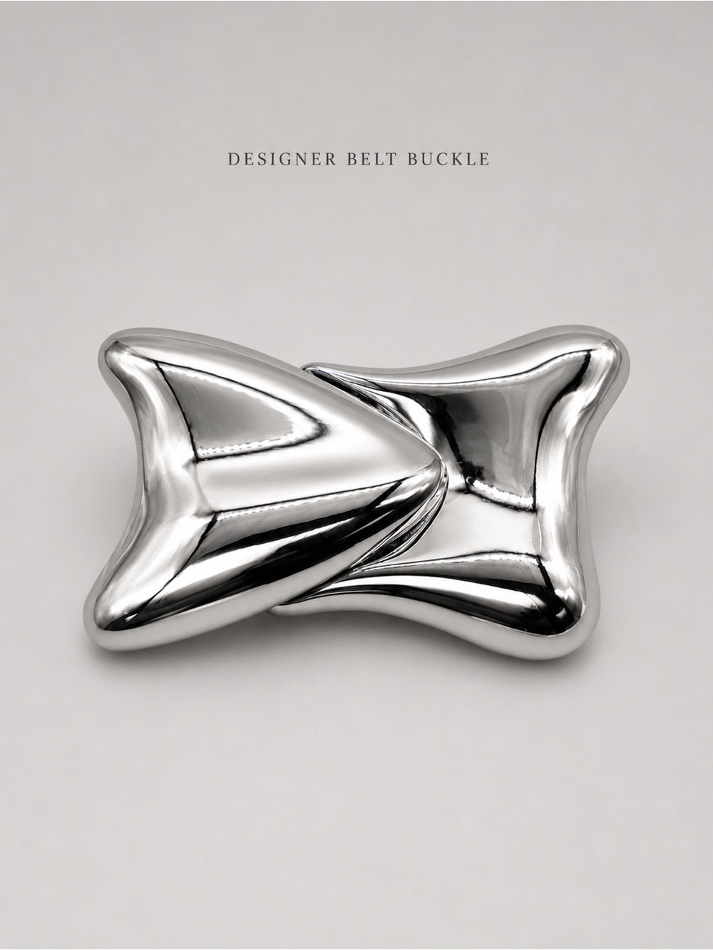 Designer Style Chrome Tone Interchangeable Belt Buckle Statement Buckle